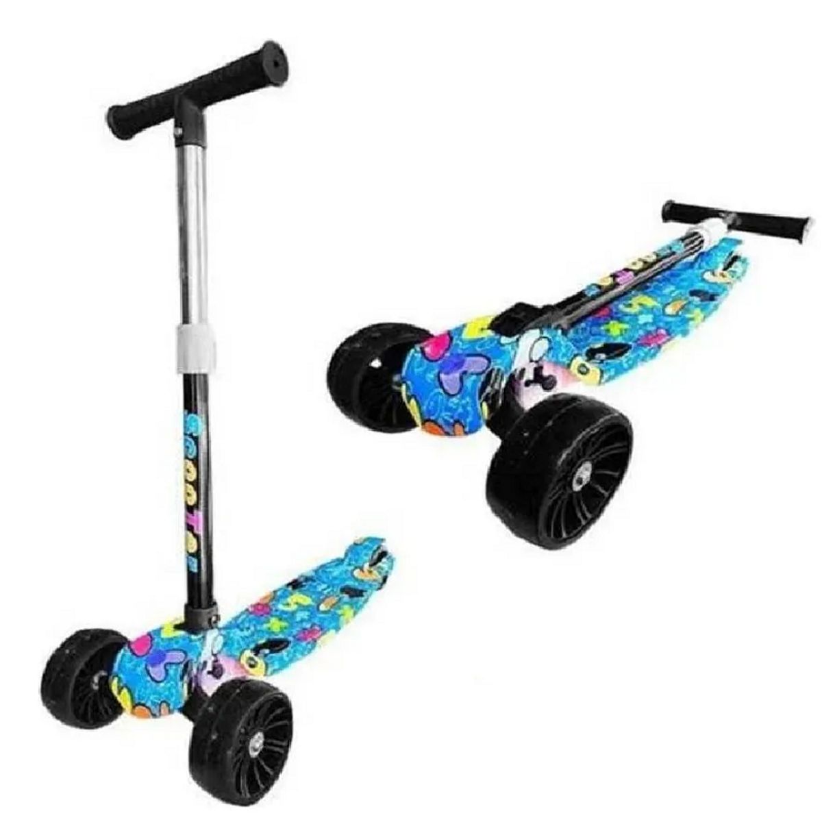 GENERICO - Scooter Grafity - Patineta Con Luz Led Para Niños Y Niñas Celeste