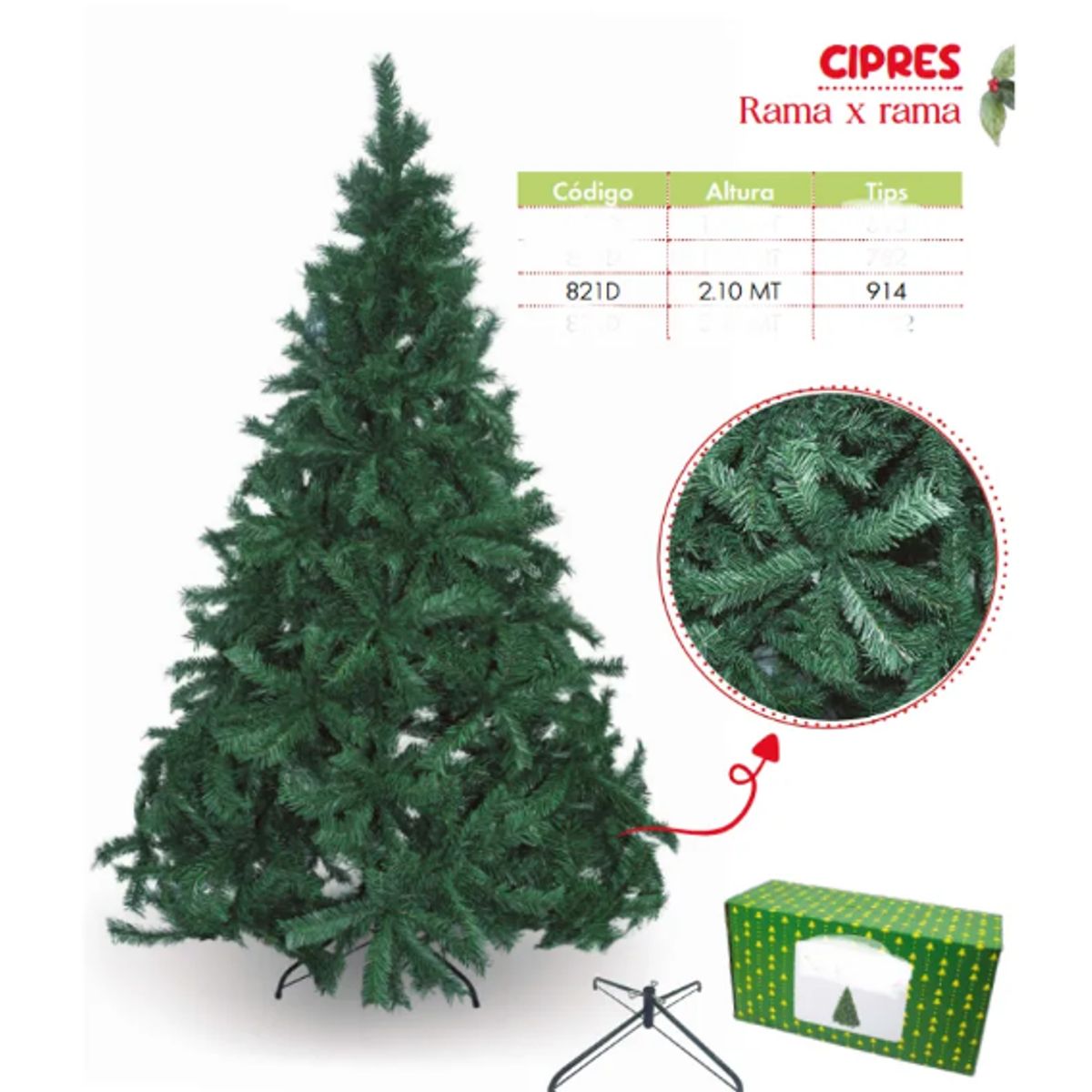 GENERICO - árbol de navidad ciprés rama x rama 2 10m