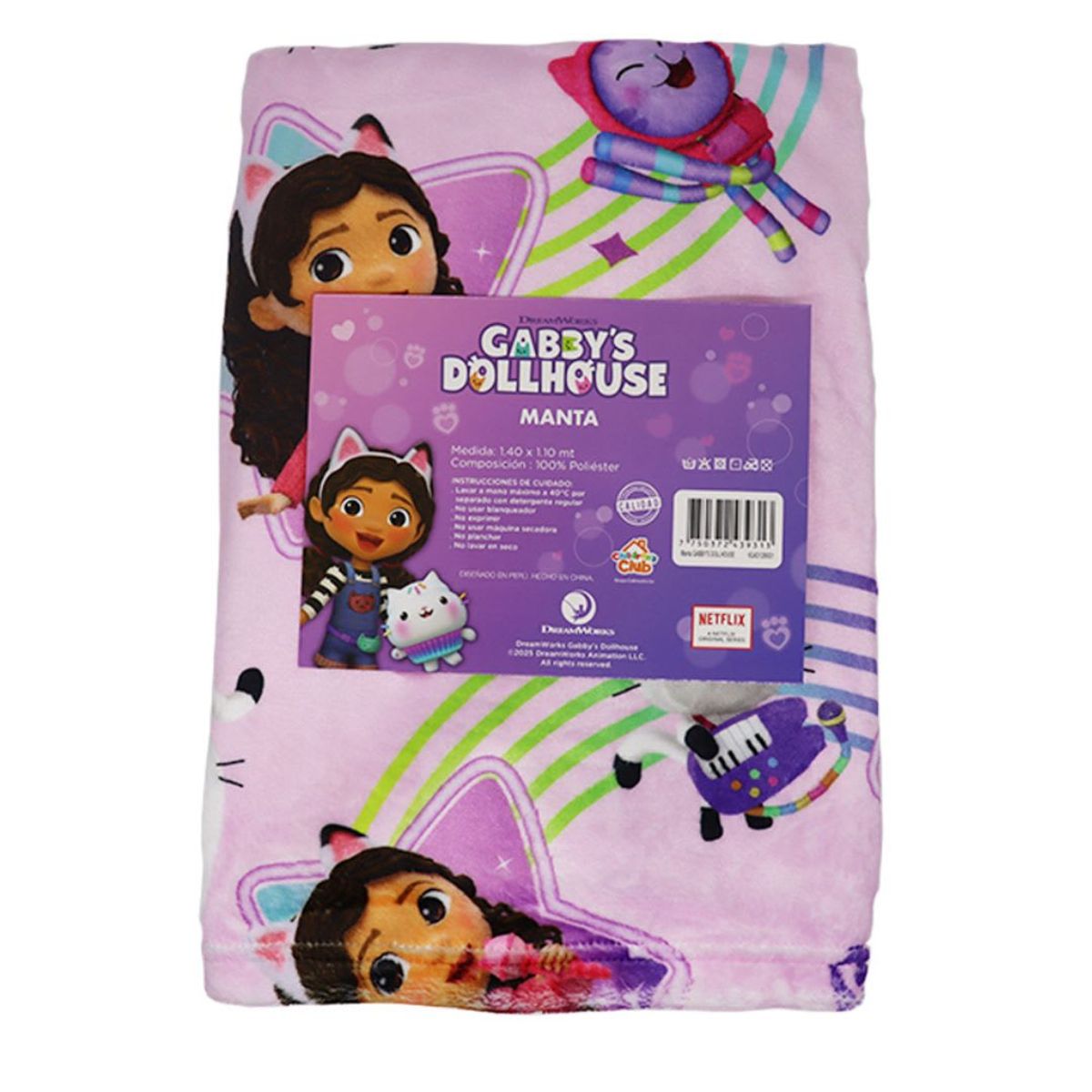 LA CASA DE GABBY - Manta Suave Gabby y su casa de muñecas 140x100 cm