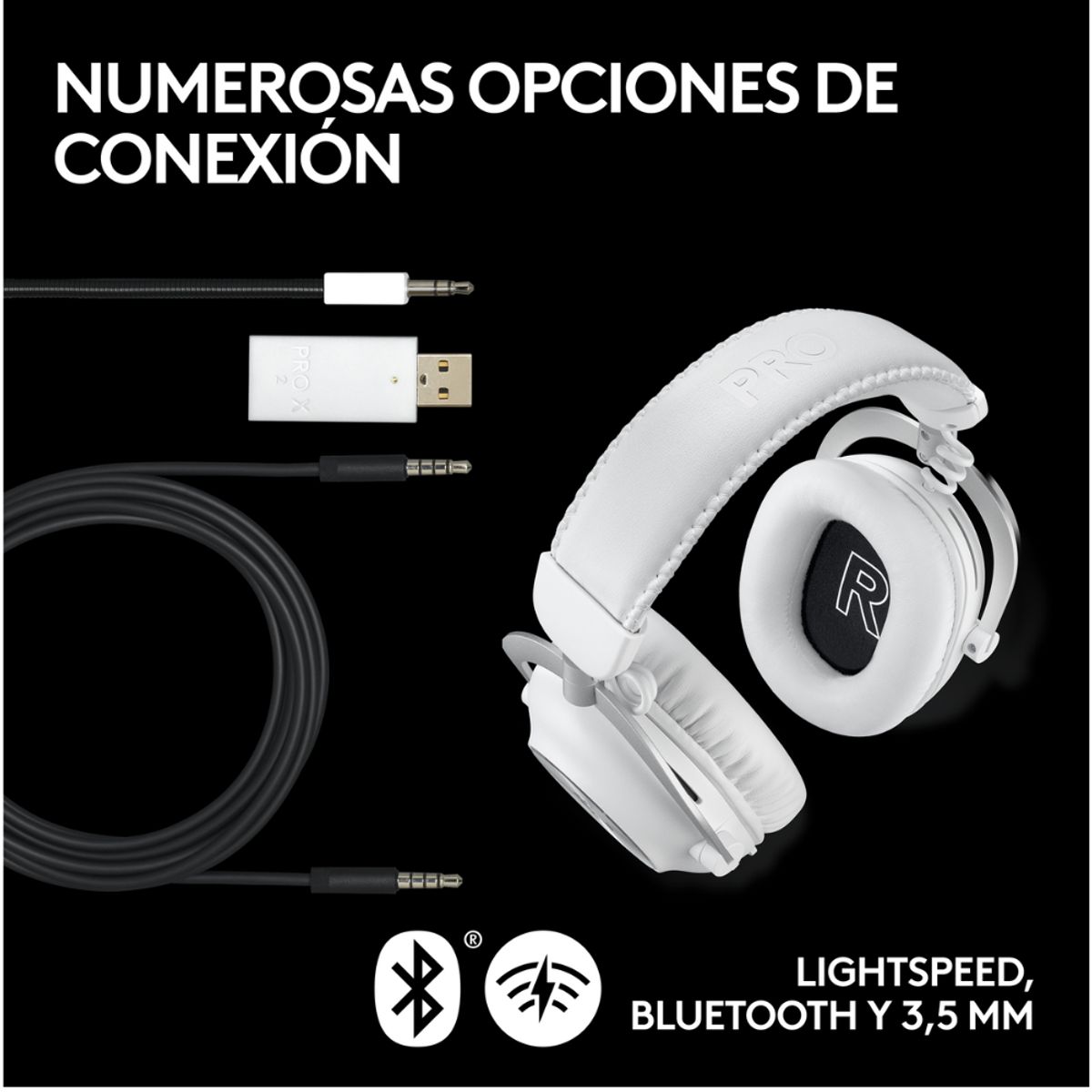 LOGITECH - Kit Logitech Mouse Superlight 2 Blanco +  Audifono Pro X 2 Blanco