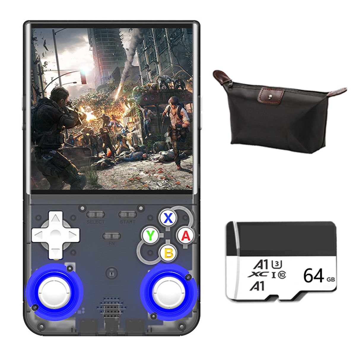 OVOTOUMI - Consola Portatil Retro Game R36S Ultra 64GB Negro y Estuche