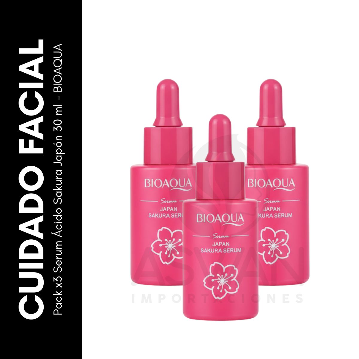 GENERICO - Pack x3 Serum Ácido Sakura Japón 30 ml - BIOAQUA