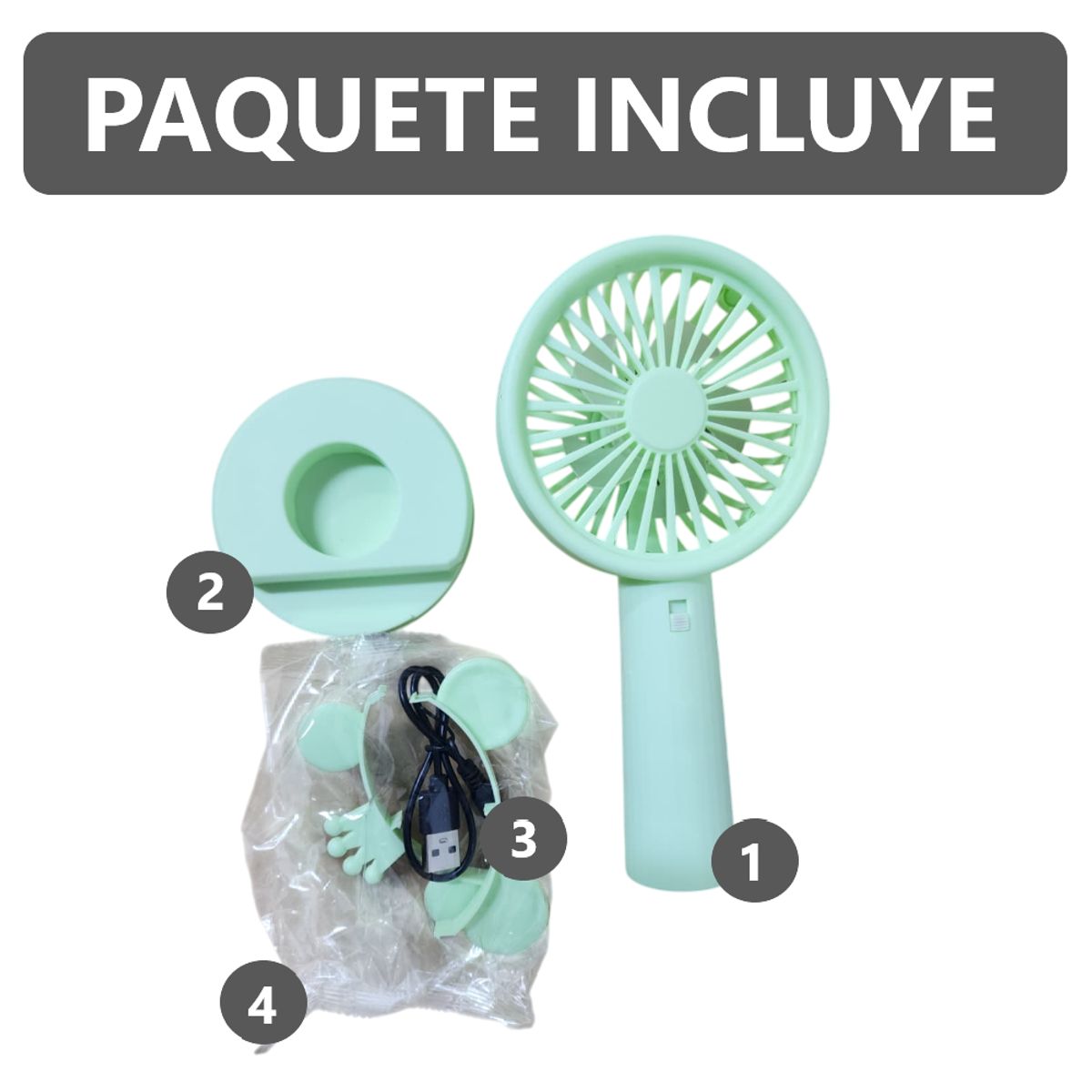 GENERICO - Potente Ventilador portátil 1 velocidad - Verde