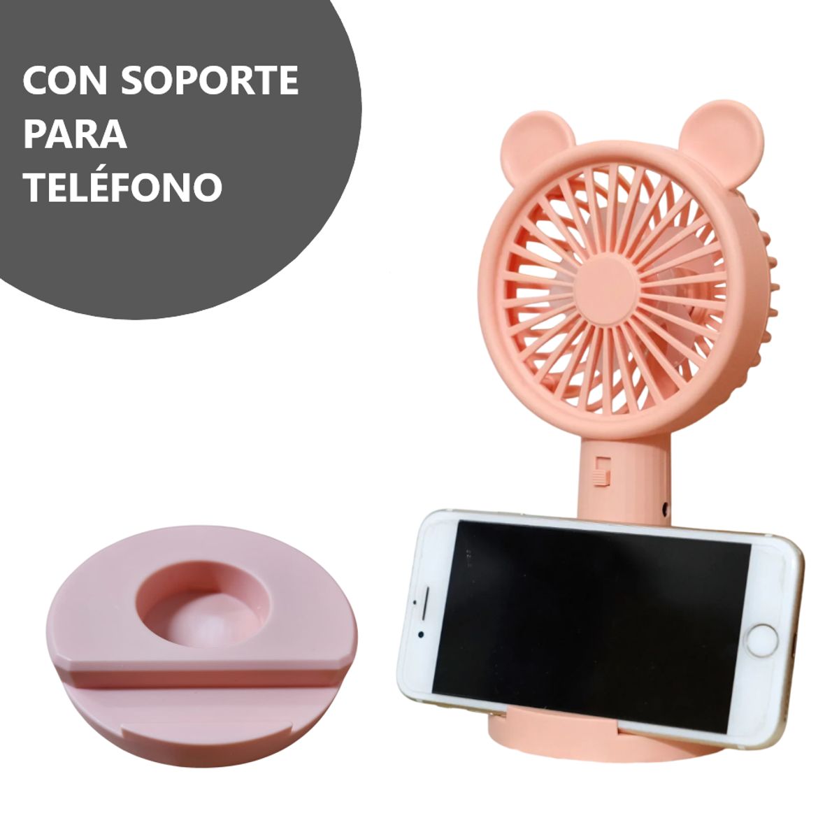 GENERICO - Potente Ventilador portátil 1 velocidad - Rosa
