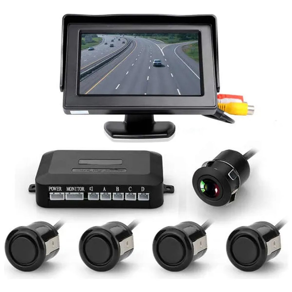 GENERICO - Sensor De Retroceso Con Cámara + Pantalla led  para automóvil