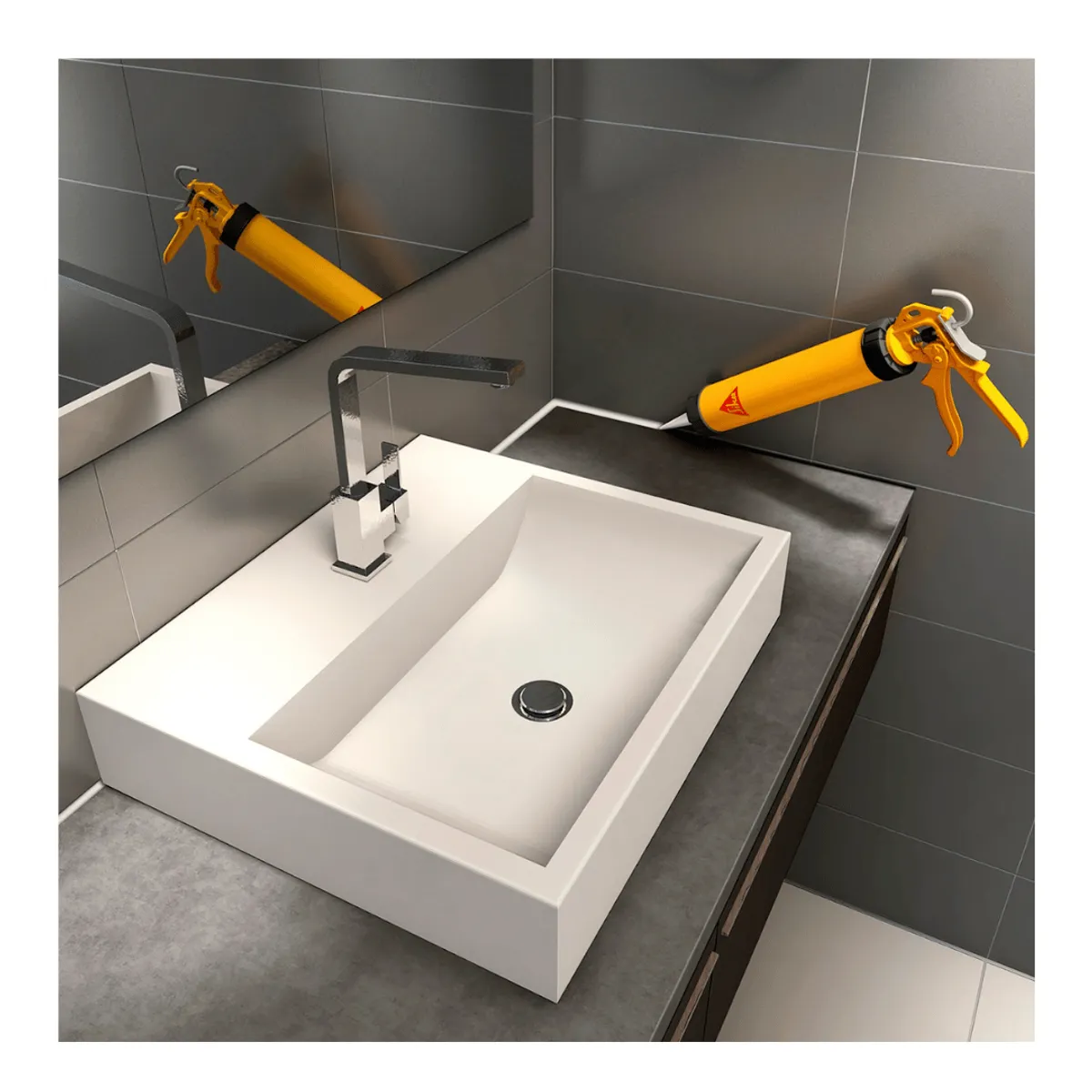 SIKA - 3x2 Silicona Antihongos p/ Baños y Cocinas Sika Sanisil Beige 280ml + Gratis Sikafast 201