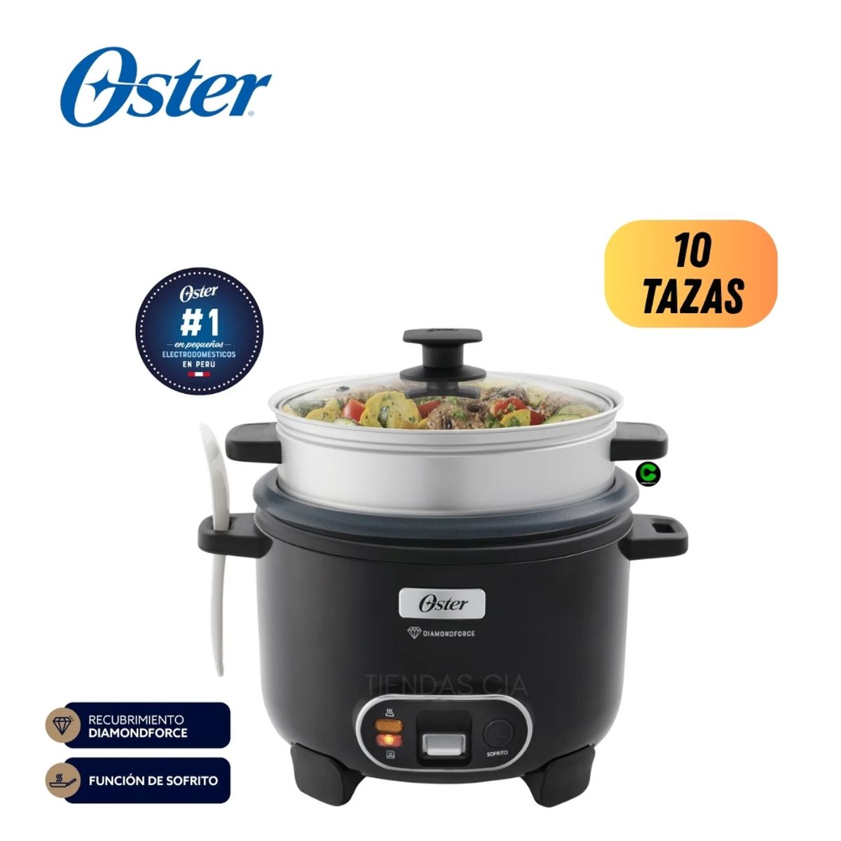 OSTER - Olla Arrocera Oster 10 Tazas, DiamondForce CKSTRC10DFBLK
