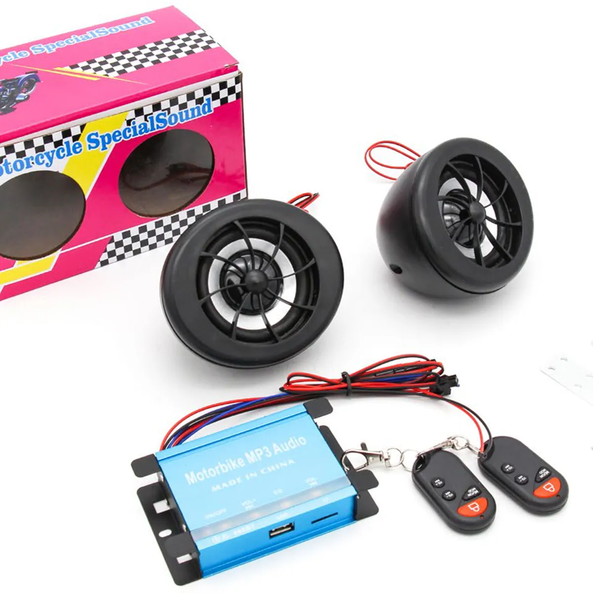 GENERICO - Alarma Estéreo Para Moto Con Parlante MP3 Bluetooth y USB