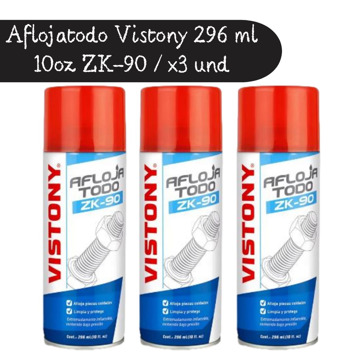 Aflojatodo Vistony 296 ml 10oz ZK-90  x3 und, marca VISTONY - Foto Principal