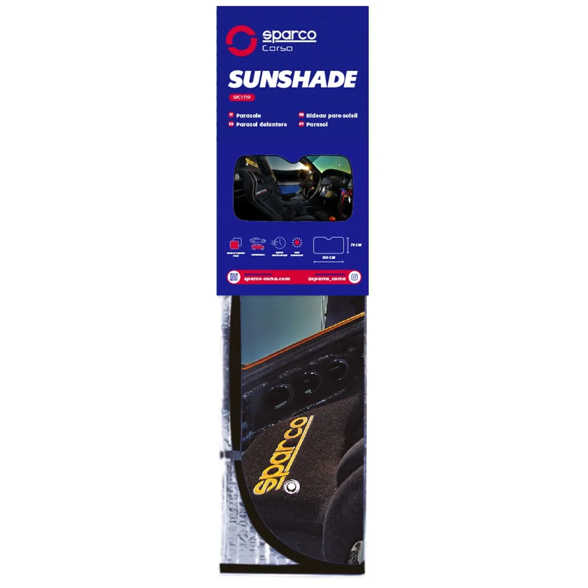 Tapasol Sparco Drifting Plegable Para Auto 140X70cm Cubre Sol De Parabrisas L, marca GENERICO - Foto 2
