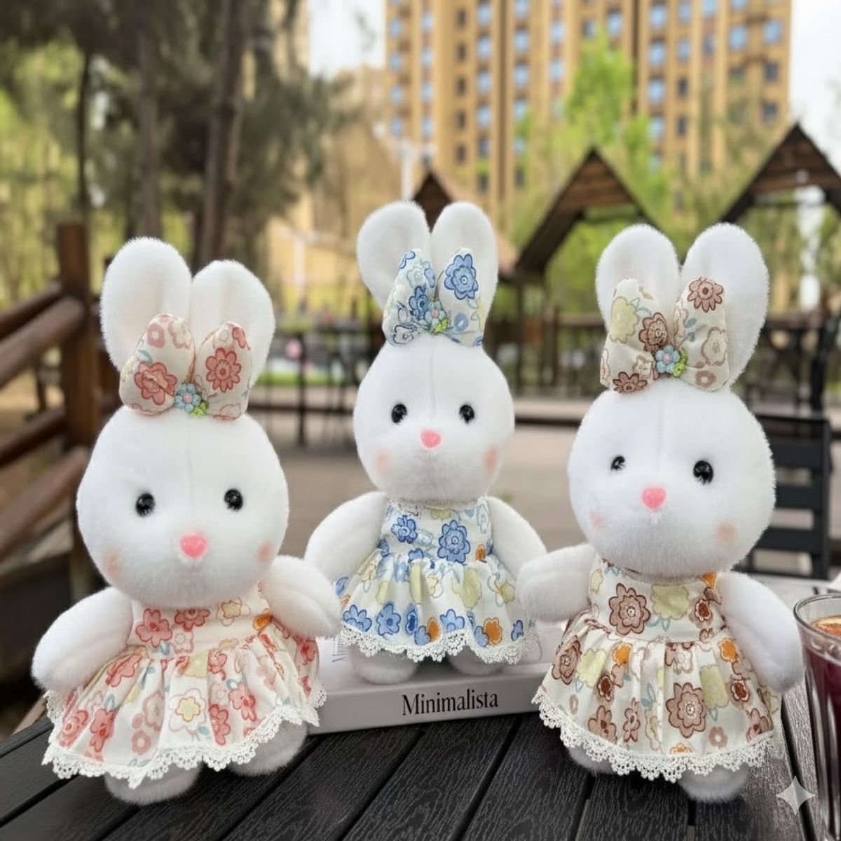 GENERICO - CONEJO PARADO FLORES 22CM