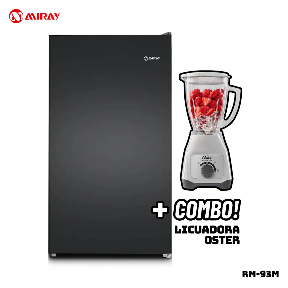 MIRAY - FRIGOBAR MIRAY 93 L NEGRO - RM-94M + LICUADORA OSTER BLSTKAGWRD