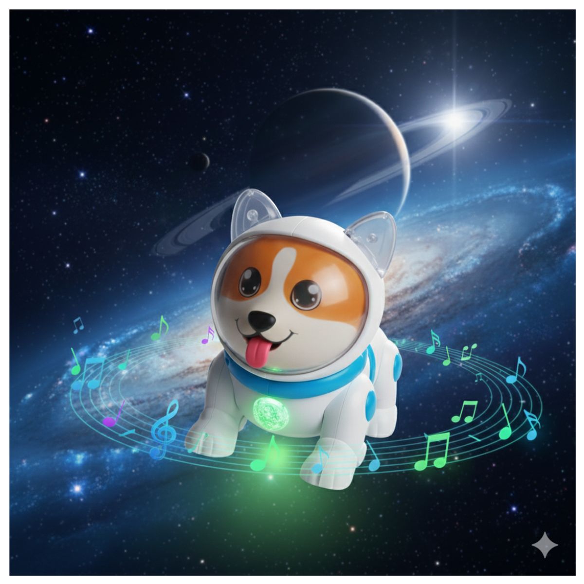 GENERICO - PERRO ASTRONAUTA ROBOT MUSICAL Y LUCES PARA NIÑOS + HUMO