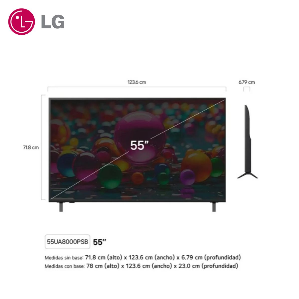 LG - TELEVISOR 55 LG UHD 4K THINQ AI 55UA8000PSB 2025 SMART TV + MAGIC REMOTE