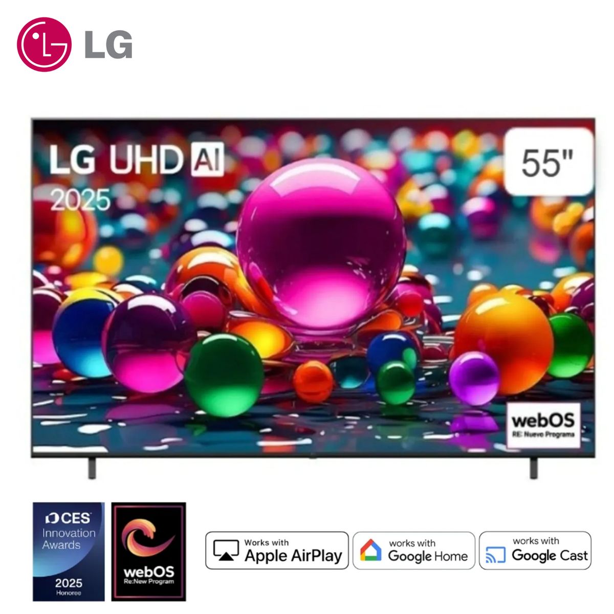 LG - TELEVISOR 55 LG UHD 4K THINQ AI 55UA8000PSB 2025 SMART TV