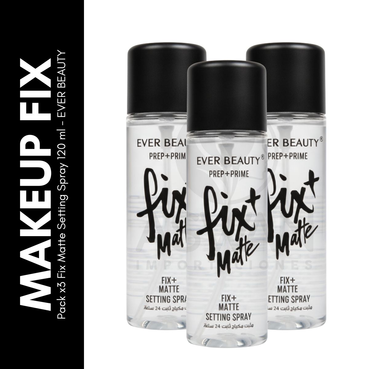GENERICO - Pack x3 Fix Matte Setting Spray 120 ml - EVER BEAUTY