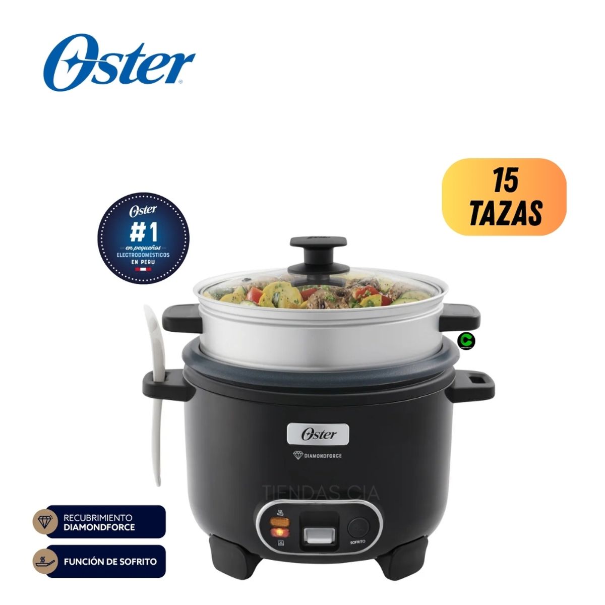 OSTER - Olla Arrocera Oster 2.6 Litros Función de Sofrito, CKSTRC15DFBLK