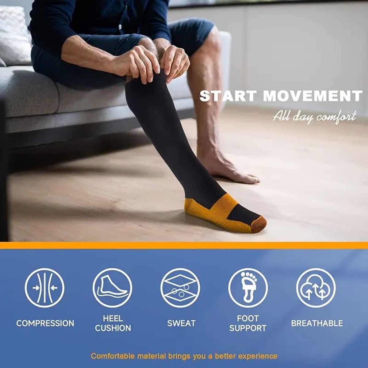 GENERICO - Medias De Compresión Hombre Mujer Medias Para Varices 20-30 mmHg - 3 Pares