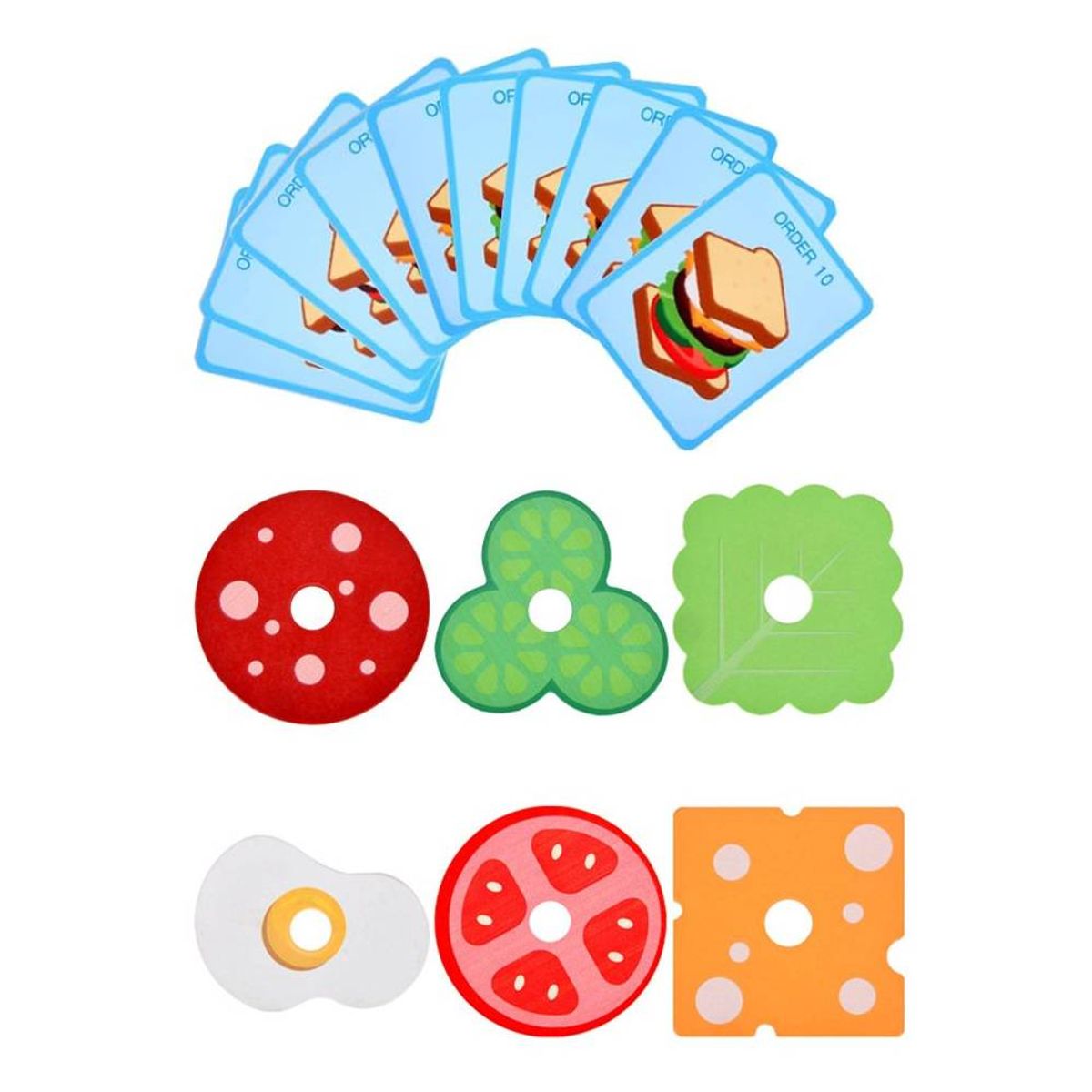 GENERICO - Juguete Apilable de Madera Sándwich Educativos para Niños