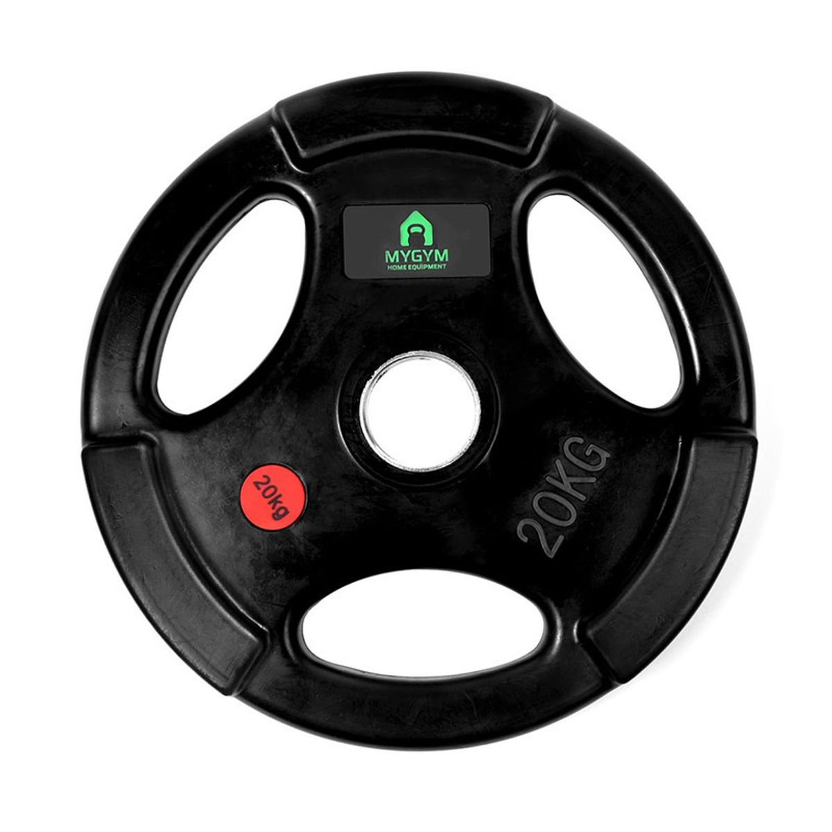 MYGYM HOME EQUIPMENT - Disco Olímpico con Forro Jebe con Agarres 20 KG