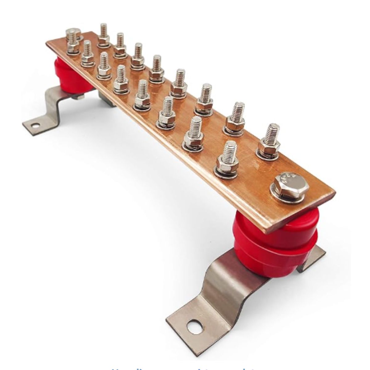 GENERICO - BARRA DE TIERRA DE COBRE CON AISLADOR Y SOPORTE DE 16 PUNTOS.