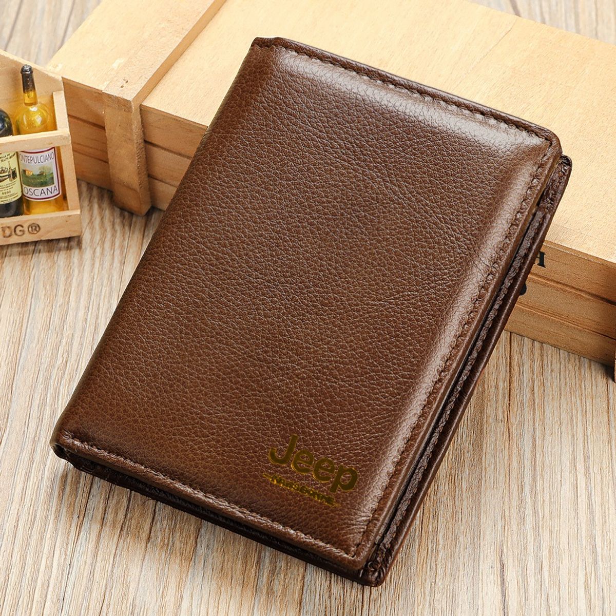 GENERICO - Billetera J-Kavis de Cuero Vacuno 1153 De 3 Cuerpos