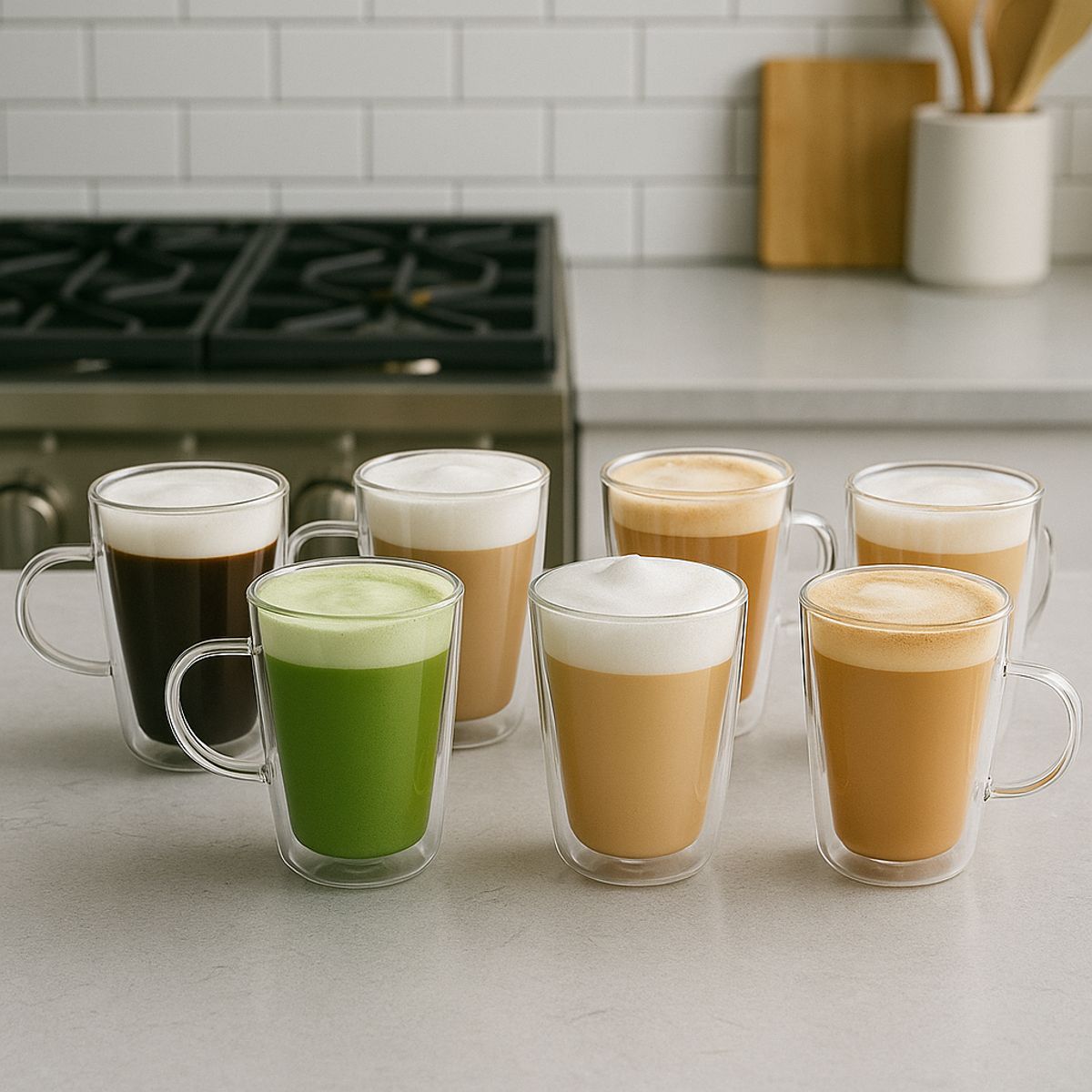 GENERICO - SET 6 TAZAS DE VIDRIO CON ASA 400ML