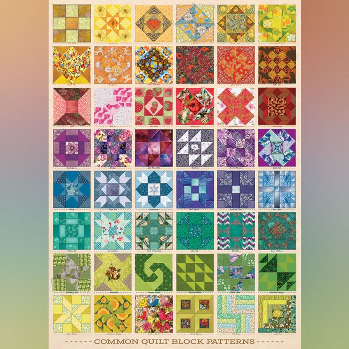 COBBLE HILL - Bloques de Colcha Comunes - Rompecabezas Cobble Hill - 1000Pzs