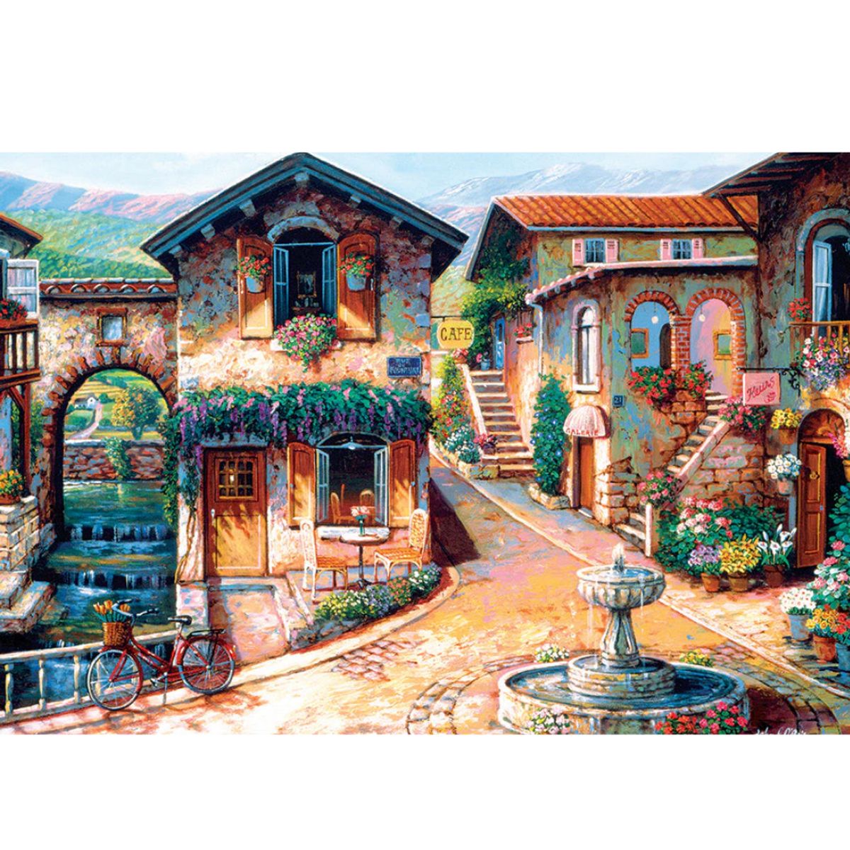 COBBLE HILL - Fuente en la Plaza - Rompecabezas Cobble Hill - 1000Pzs