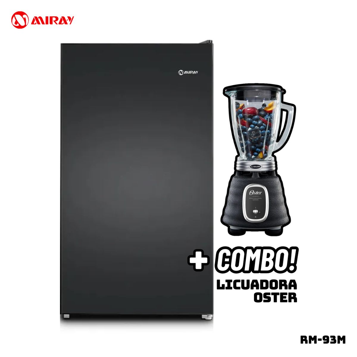 MIRAY - FRIGOBAR MIRAY 93 L NEGRO - RM-94M + LICUADORA OSTER PRO BLSTBPST