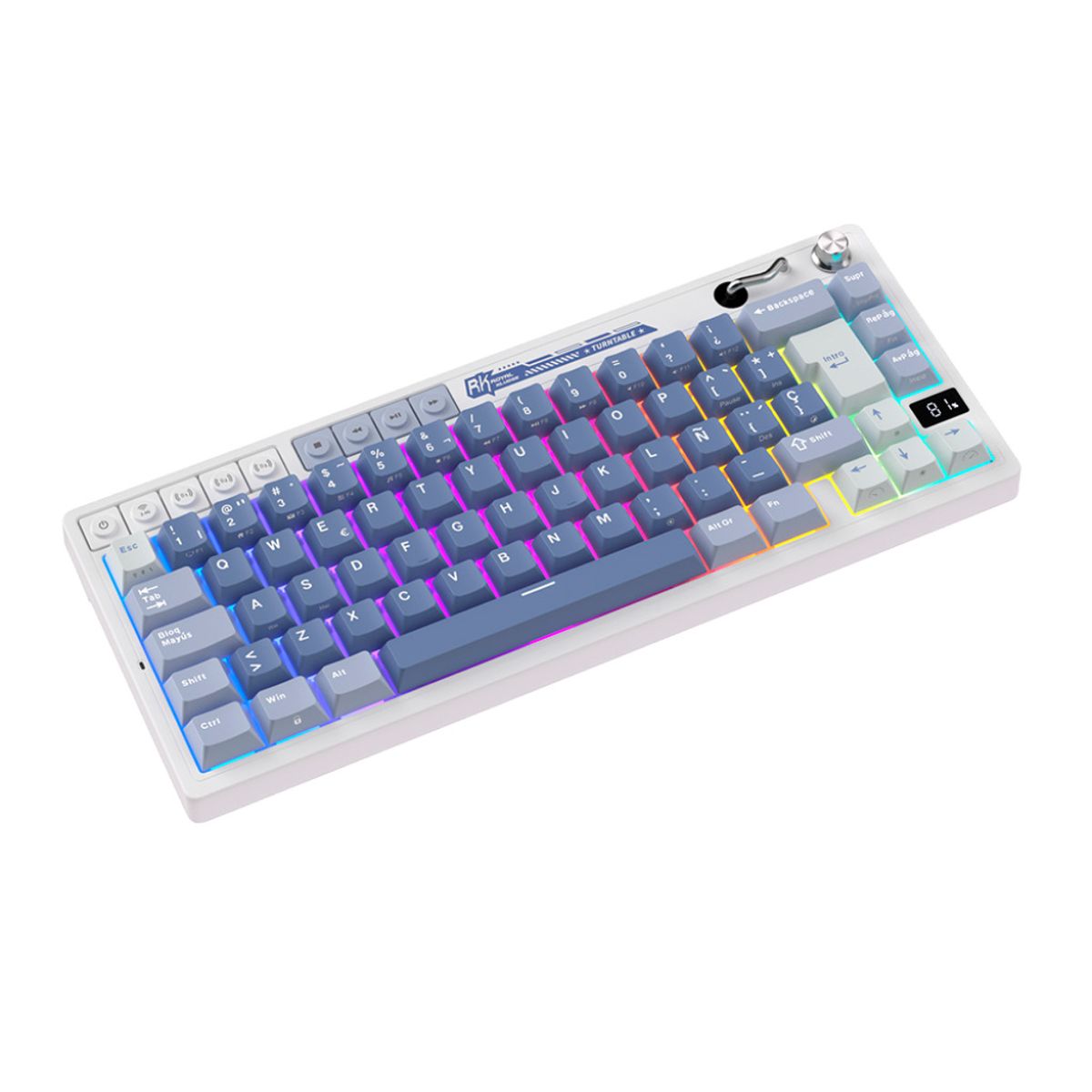 ROYAL KLUDGE - Teclado Royal Kludge RK M65 Inalambrico OCEAN BLUE - CREAMY SWITCH