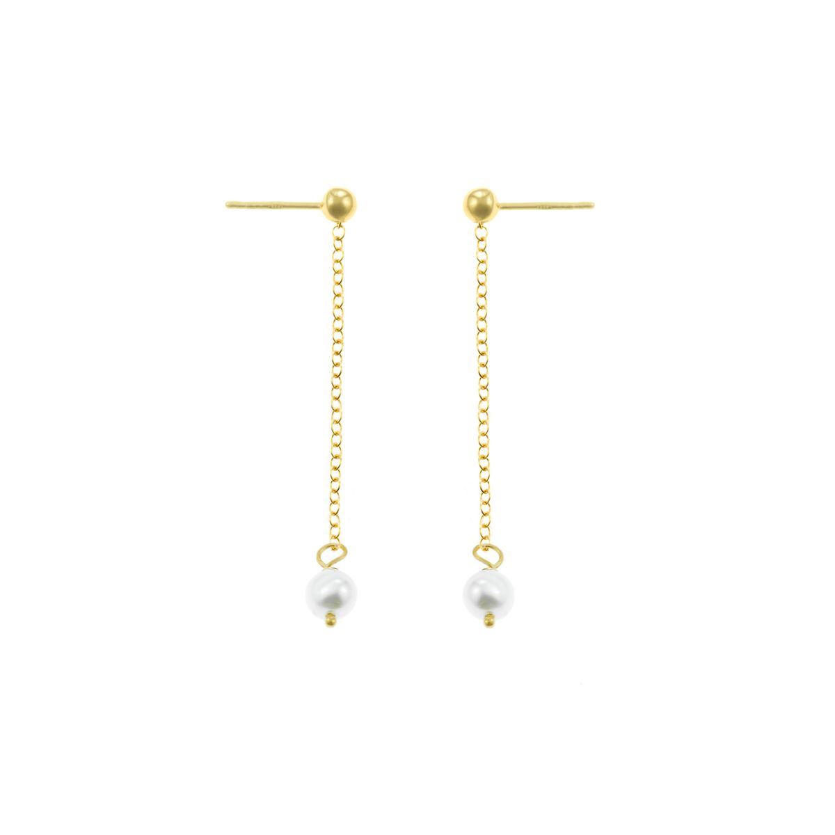 BALIQ - Aretes Perla Acolgante Plata 925