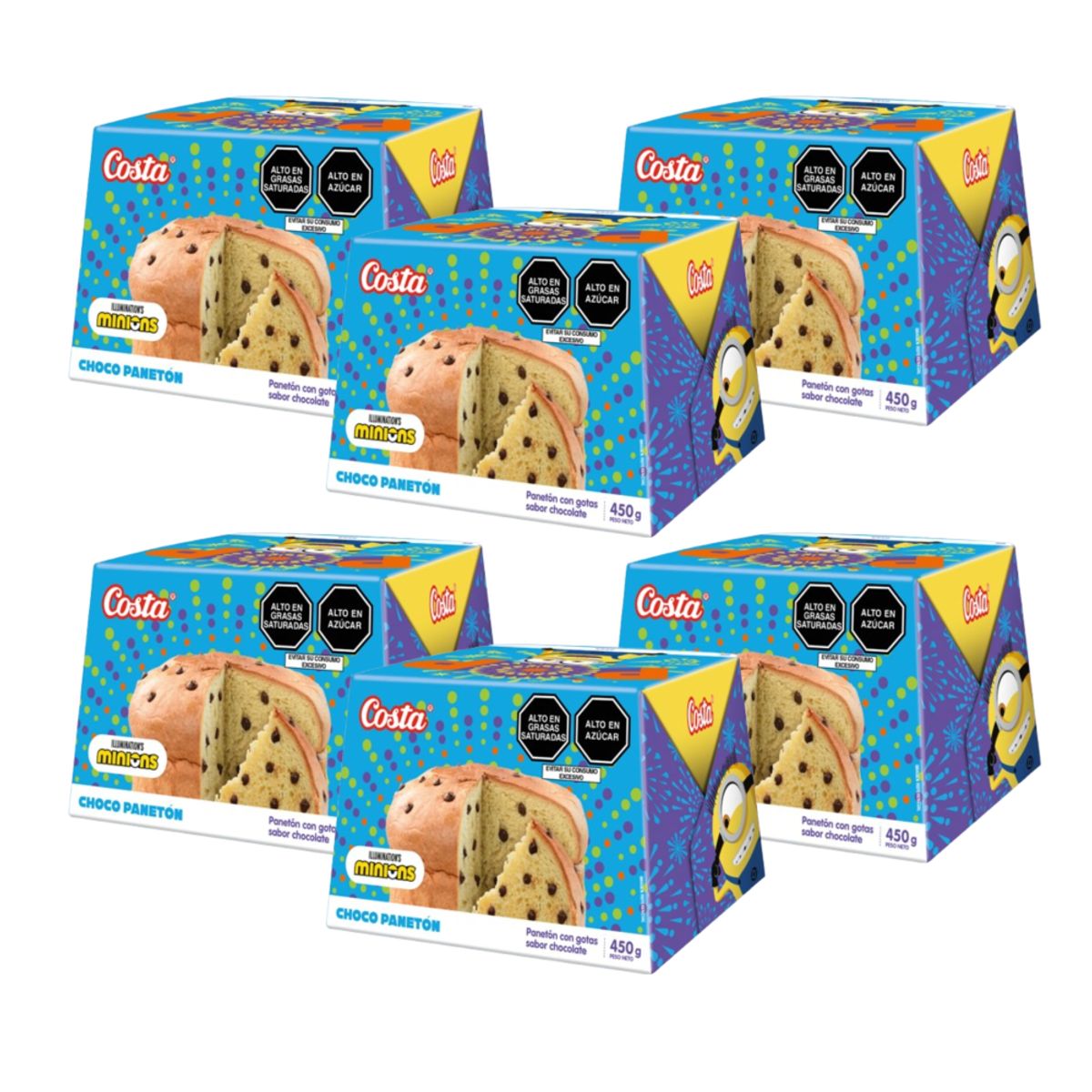 COSTA - CAJA X 6 PANETON COSTA MINIONS X 450GR.