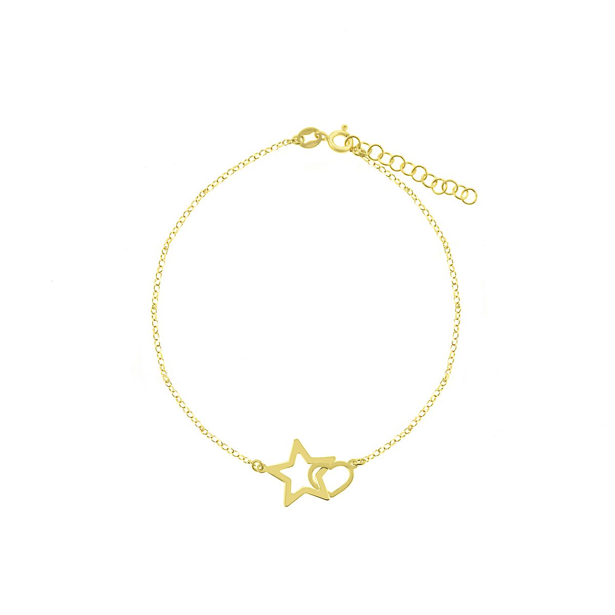 BALIQ - Pulsera Corazon Estrella Oro plata
