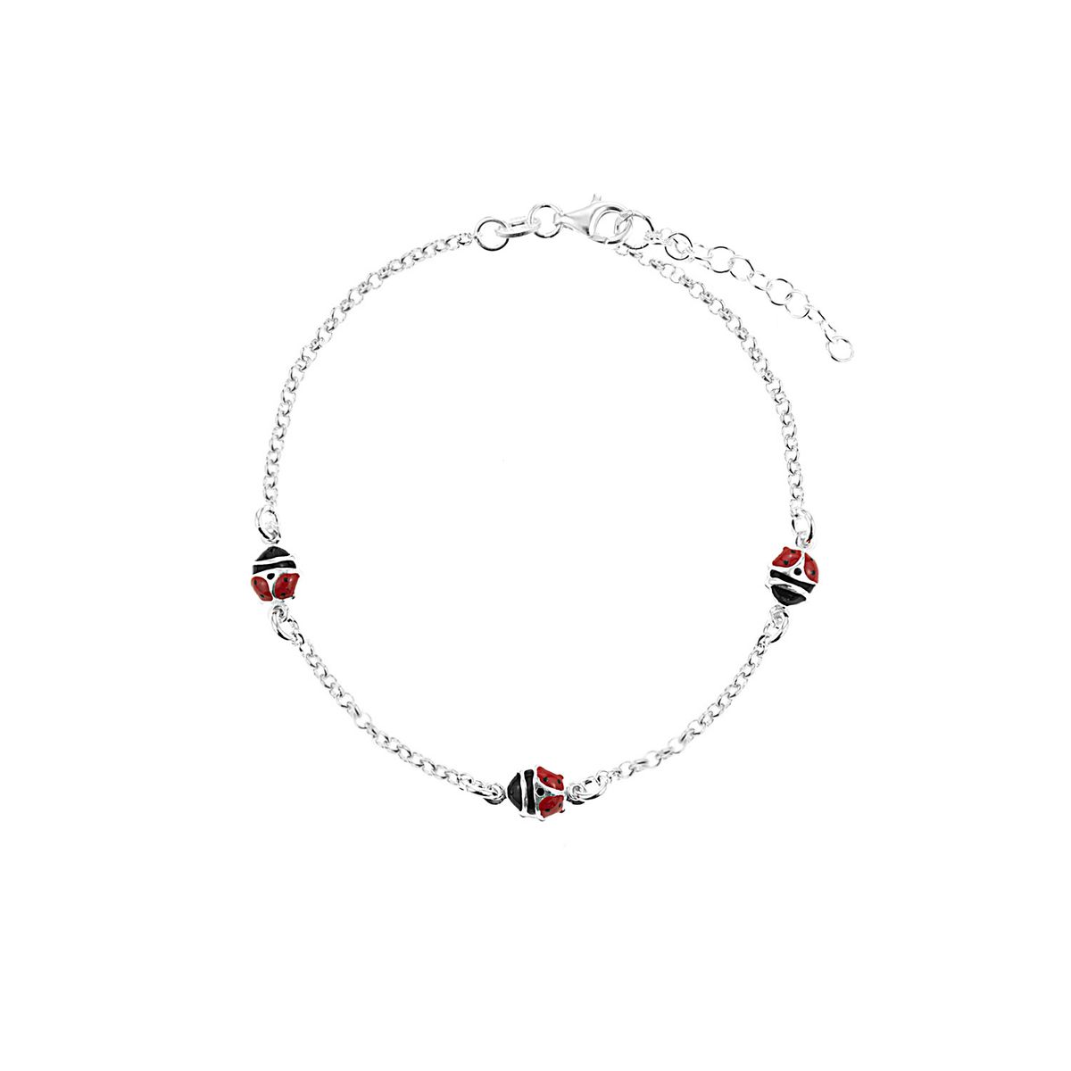 BALIQ - Pulsera ladybugs niña Plata 925