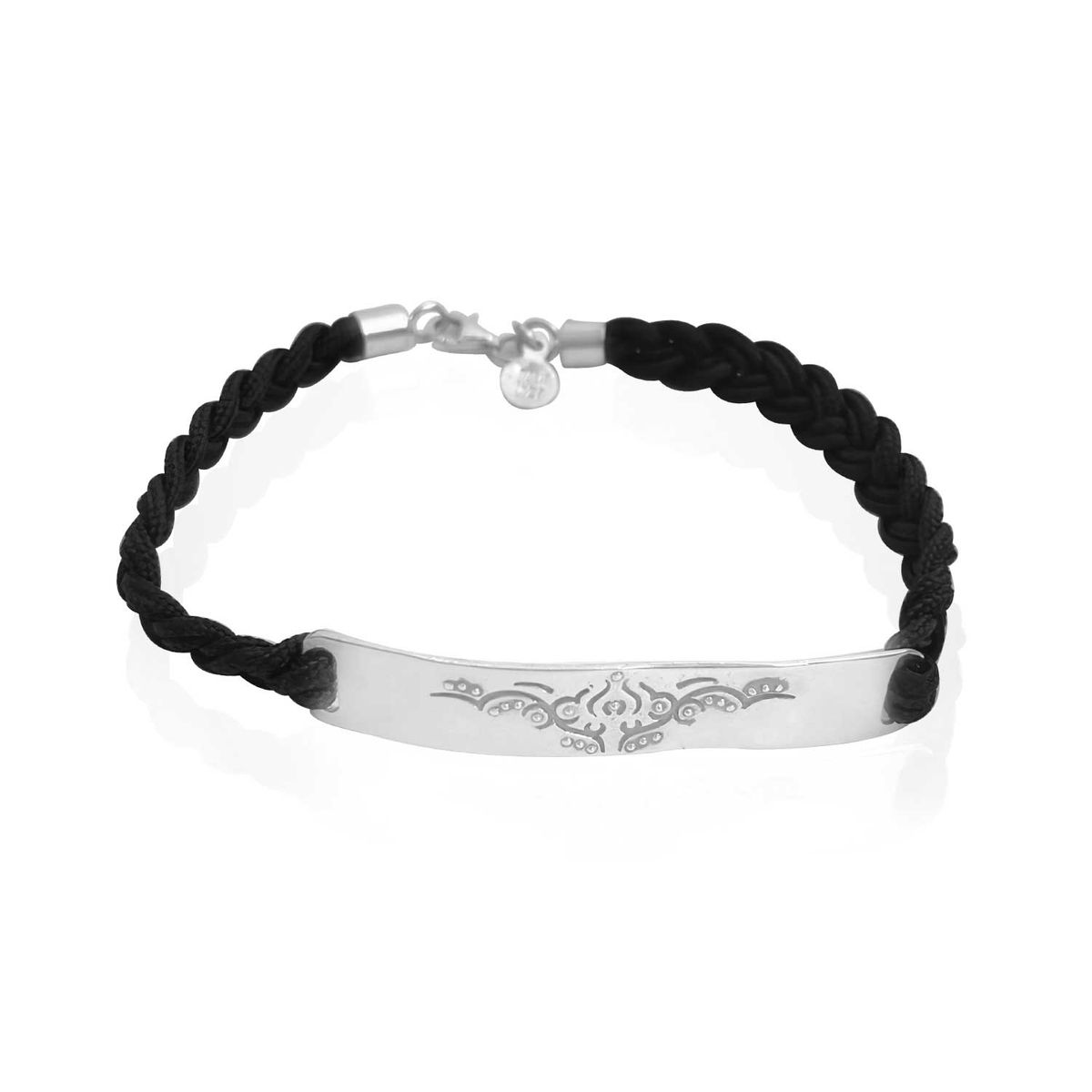 BALIQ - Pulsera Placa Labrada Hombre Plata