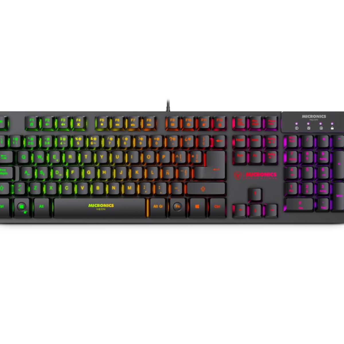 MICRONICS - Teclado Gamer MICRONICS NEON MIC K709 RGB BLACK USB