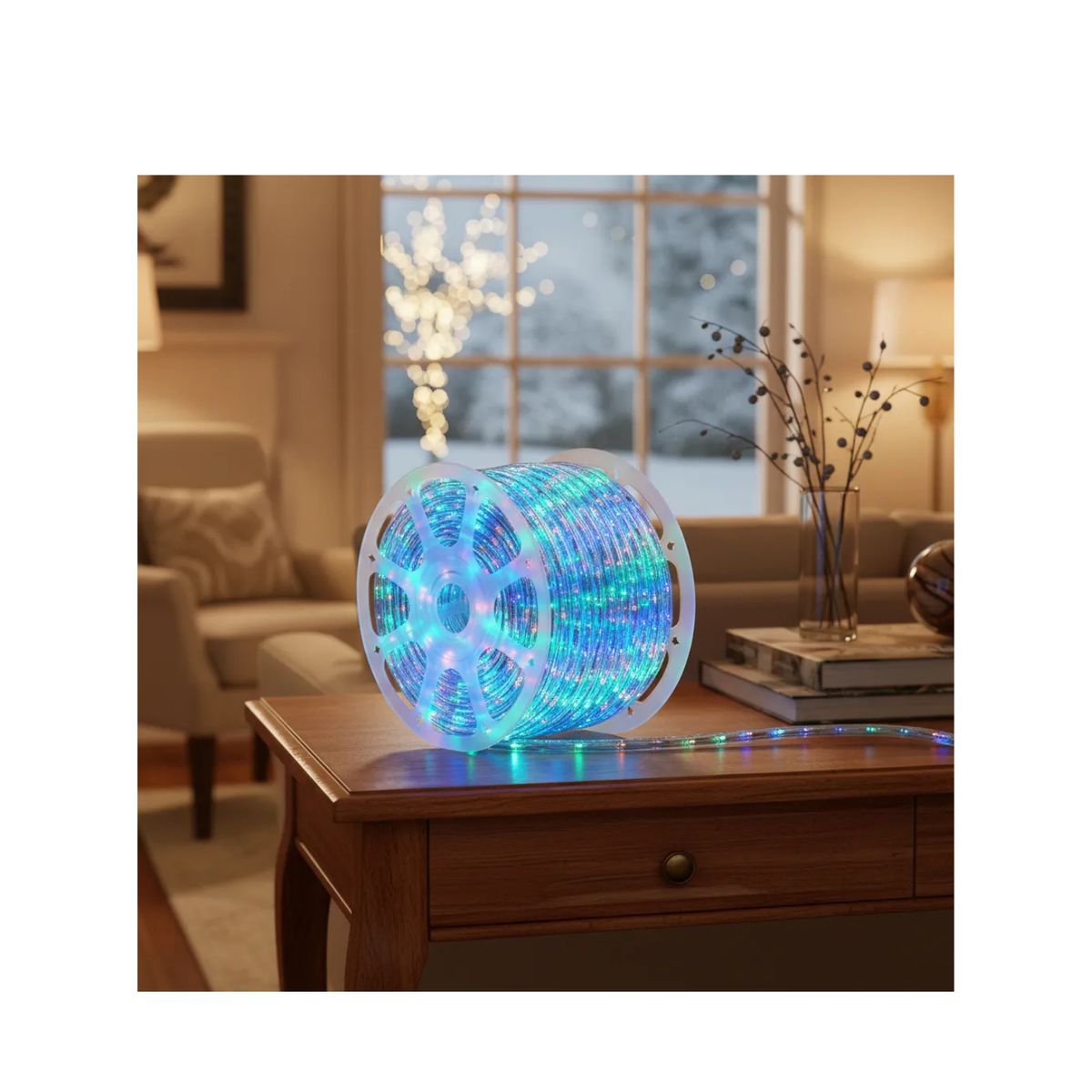 GENERICO - Cinta Luces Led Manguera Navideña 100 metros + 5 Secuenciales