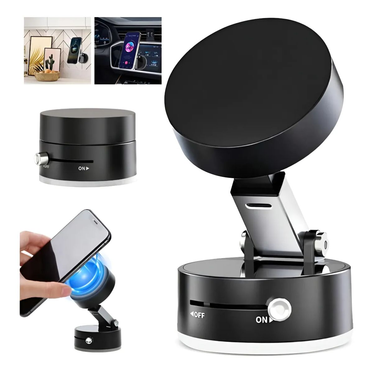 GENERICO - Soporte Magnético Para Celular Holder Imantado Plegable Auto