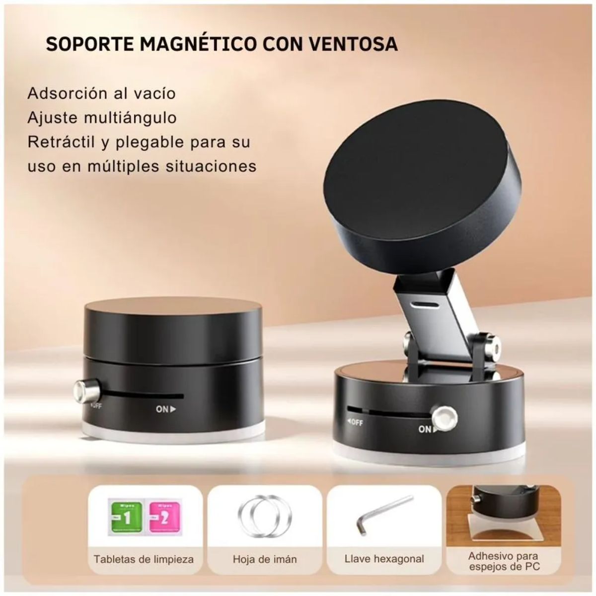 GENERICO - Holder Magnético Plegable Auto Casa Para Celular Con Succion