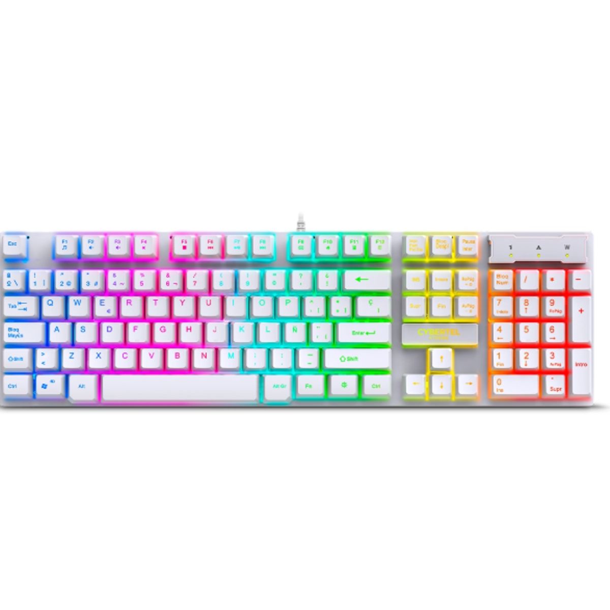 CYBERTEL - Teclado Gamer CYBERTEL XTREME WHITE CYB K505W LED RAINBOW