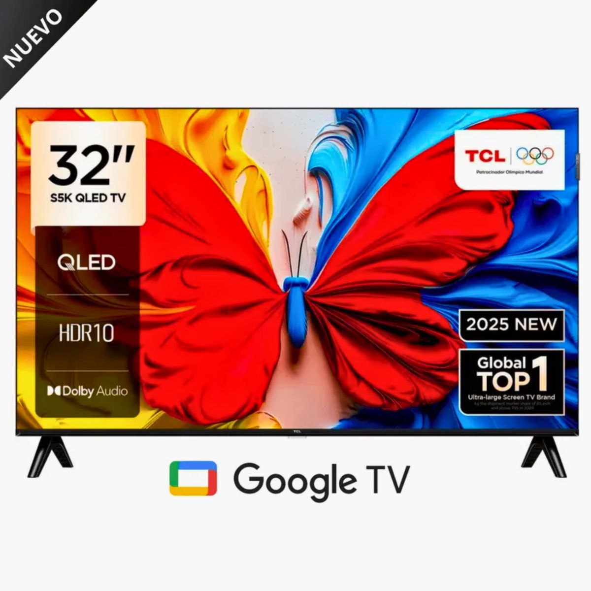 TCL - Televisor TCL QLED 32" FHD  Google Tv 32S5K