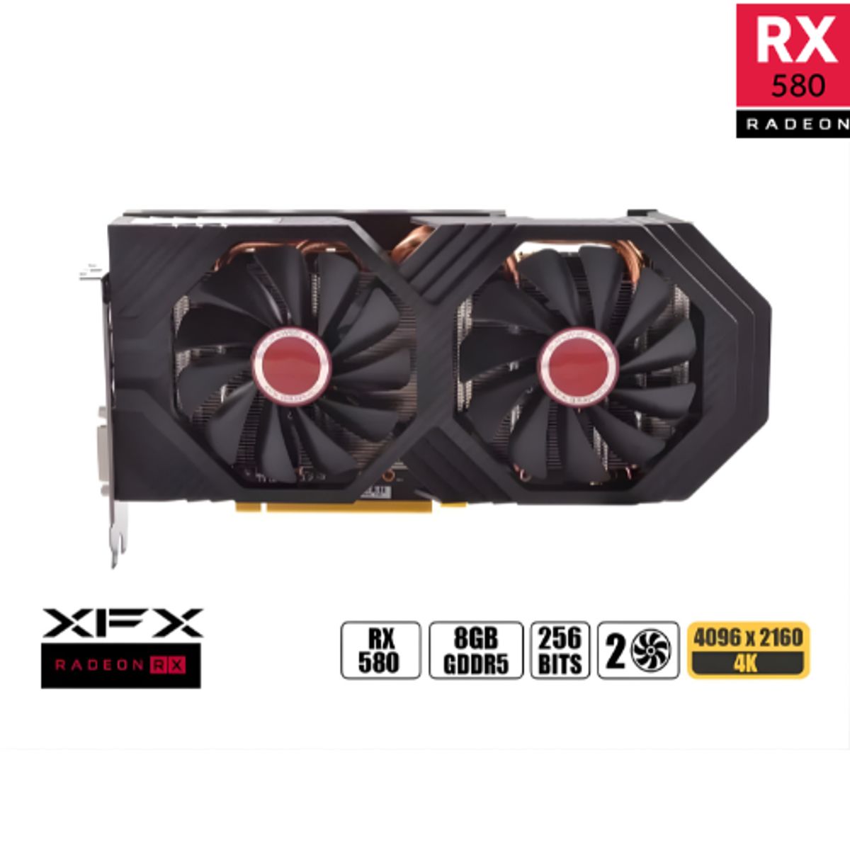 XFX - TARJETA DE VIDEO XFX READEON RX580 8GB GDRR5 256bit