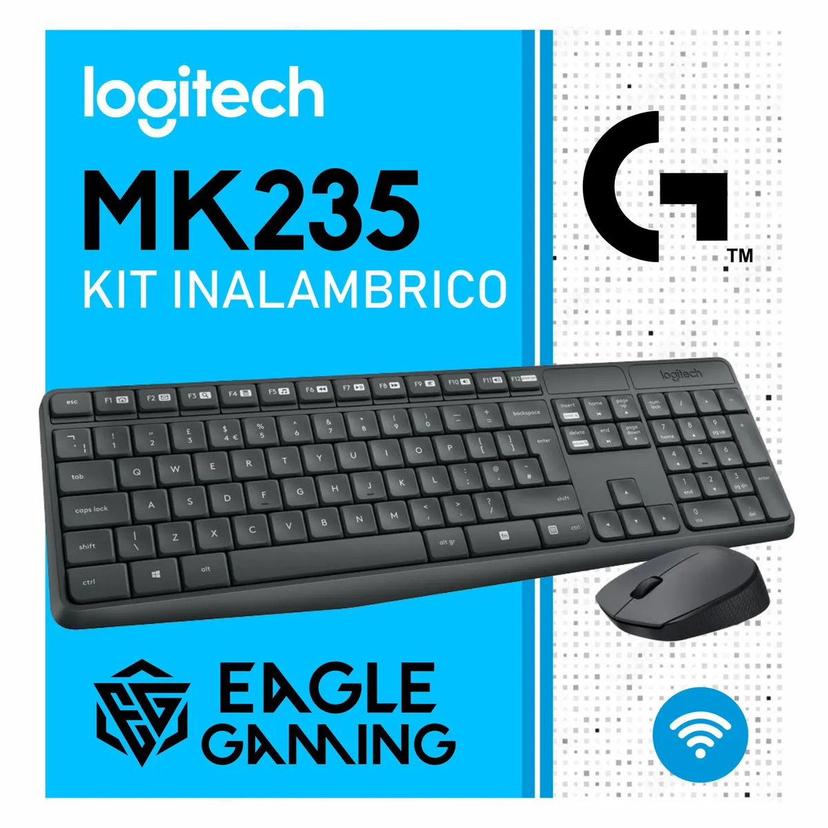 LOGITECH - Teclado Mouse Logitech MK235 Inalambrico Negro