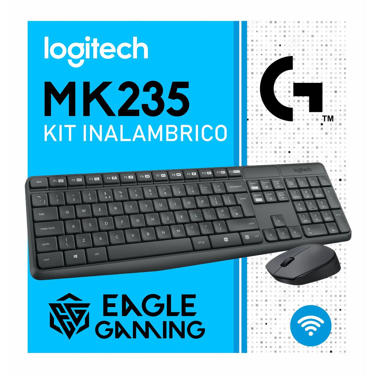 LOGITECH - Teclado Mouse Logitech MK235 Inalambrico Negro