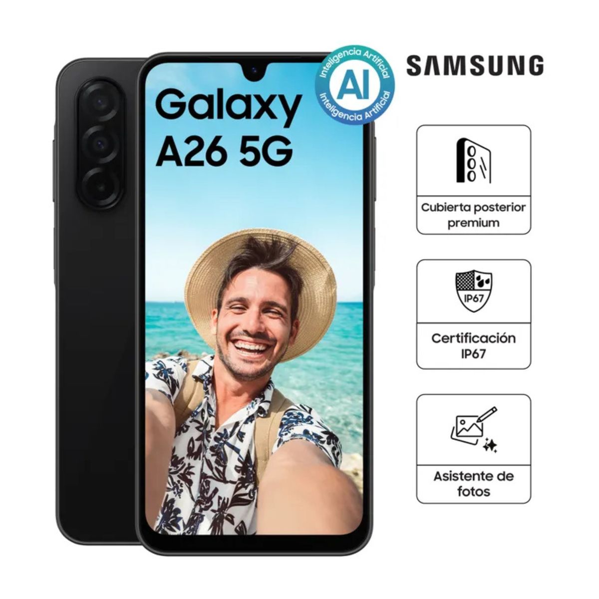 SAMSUNG - SAMSUNG GALAXY A26 5G 6GB RAM 128GB - BLACK