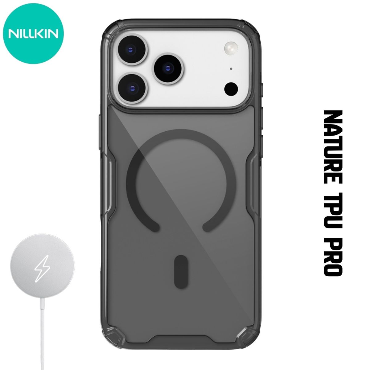 NILLKIN - Case Nillkin Nature TPU Pro - iPhone 17 Pro (MagSafe) - Negro Clear