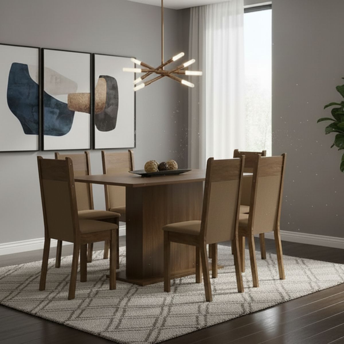 GENERICO - Juego de Comedor Noah Beige de Ambienta Home