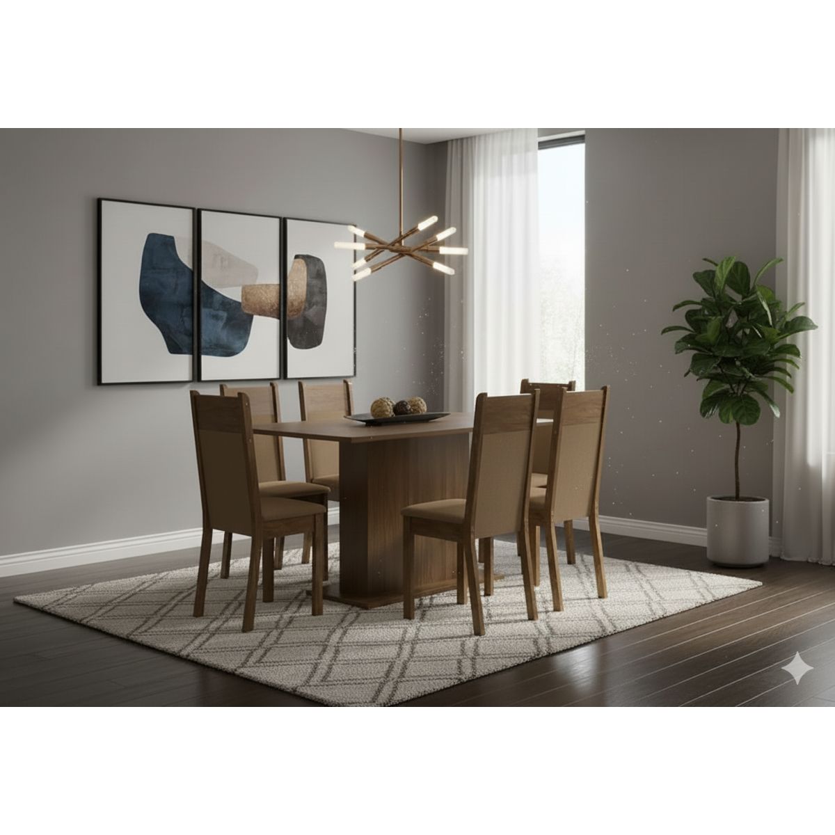 GENERICO - Juego de Comedor Noah Beige de Ambienta Home