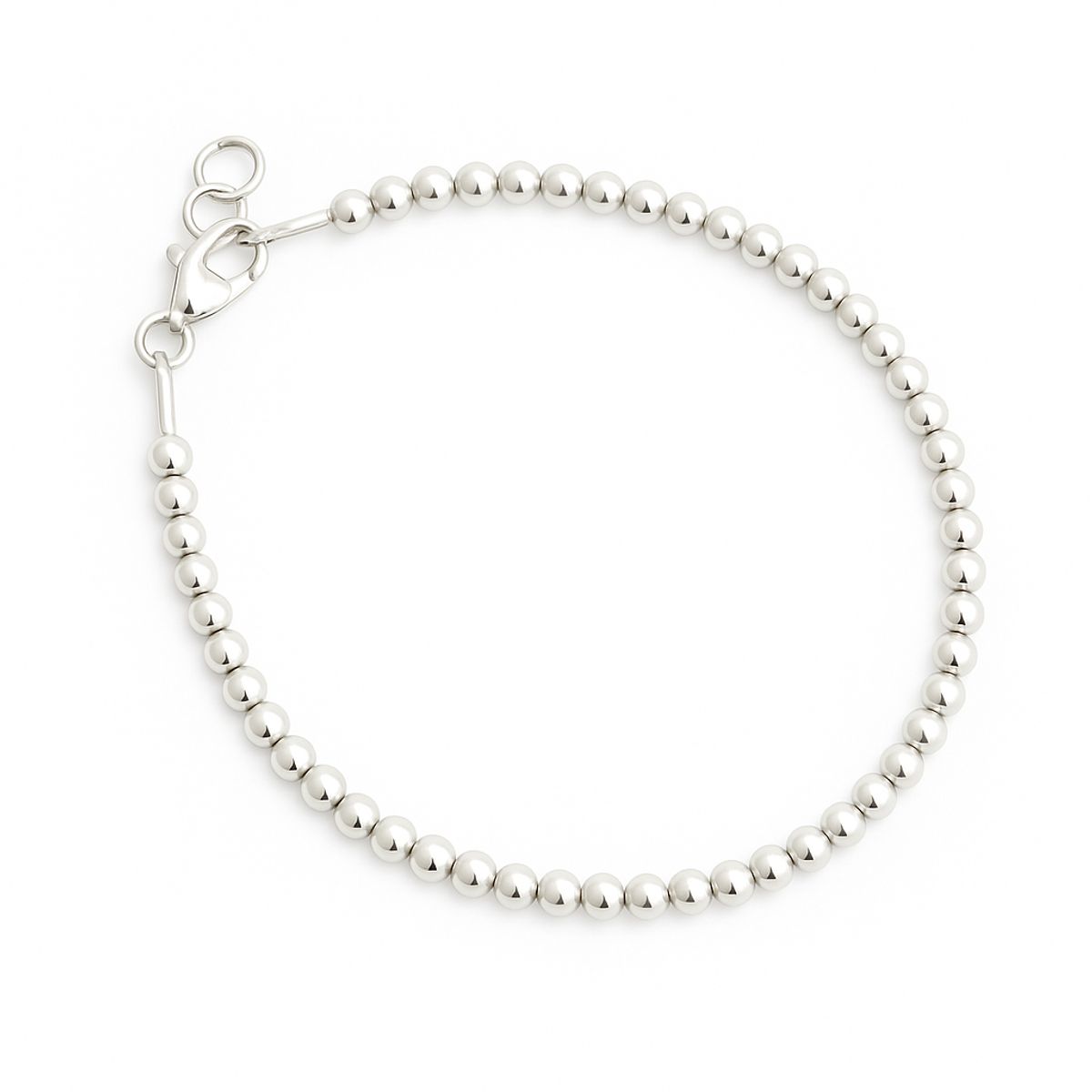 GENERICO - Pulsera Bolitas Plata 925 Mujer Minimalista Ajustable